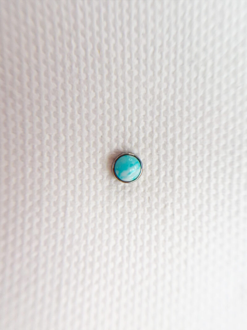 Labret z nakrętką z kamieniem Marble 1.2mm