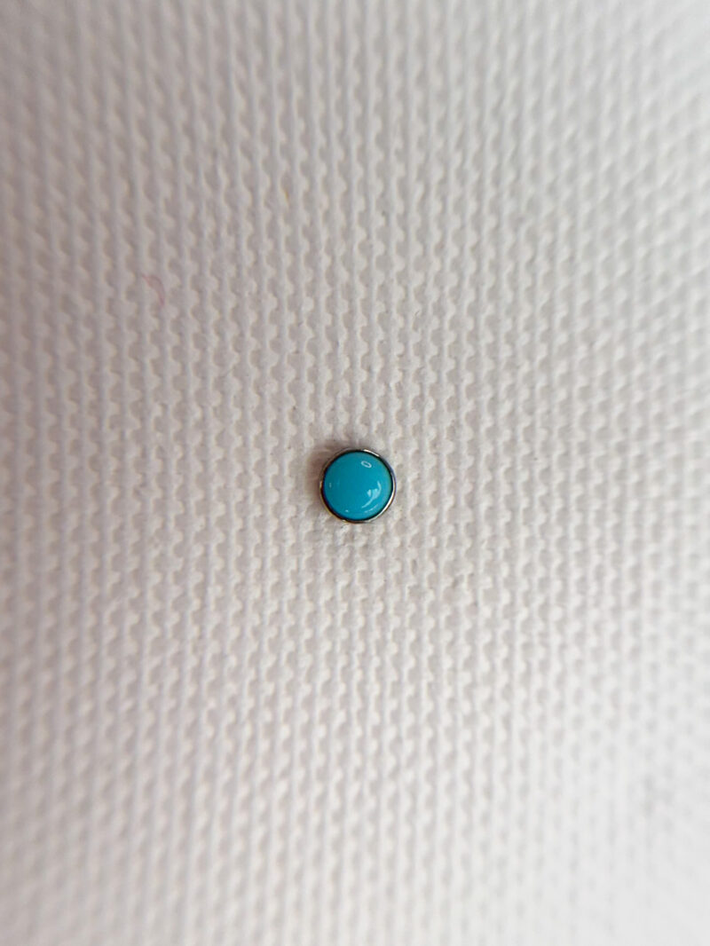 Labret z nakrętką z turkusem 1.2mm